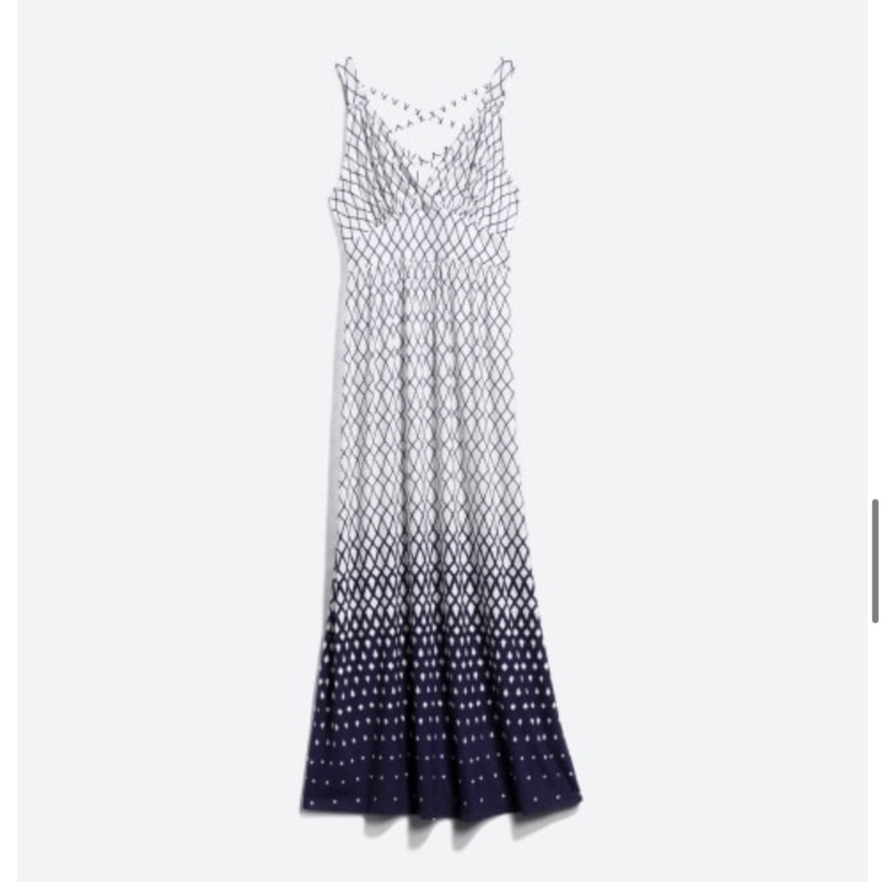 Blue and white ombré maxi dress